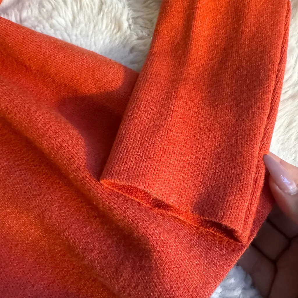 Cynthia Rowley  Pink and Orange Turtleneck Sweater - Image 5