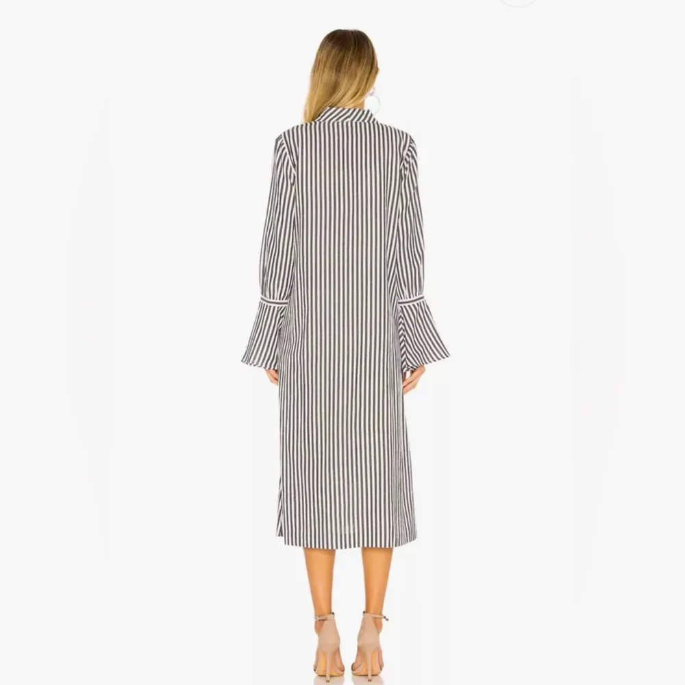L’Academie Alex Bell Sleeve Striped Duster Dark Charcoal/white Size S - Image 3