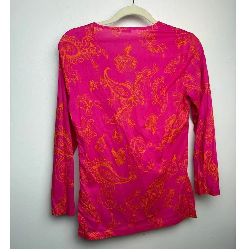 J. McLaughlin Paisley Popover Cotton Tunic Top Sz. XS - Image 3