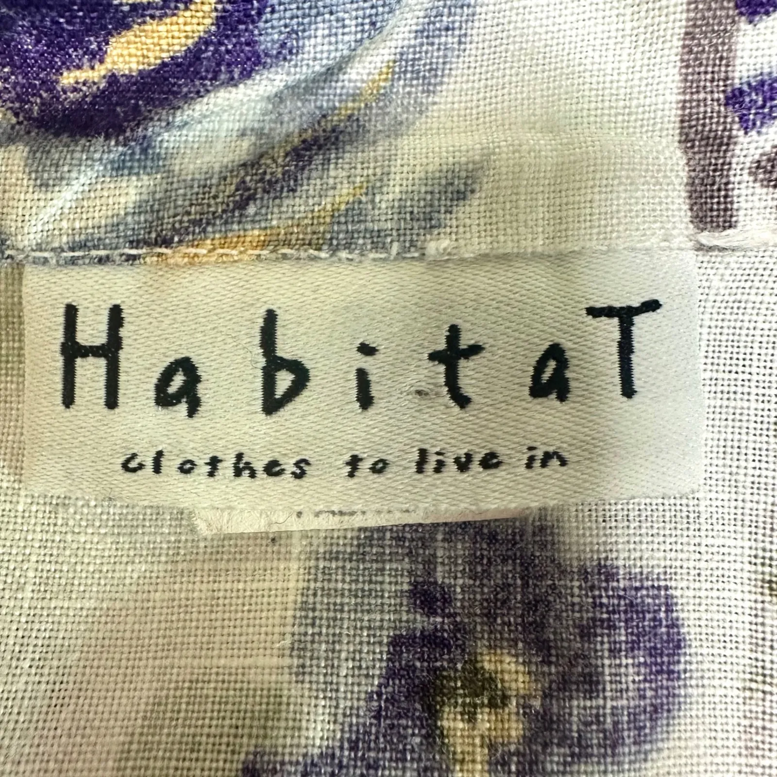 HABITAT 100% Linen Floral Paisley Button Up Tunic Shirt Women's L Lagenlook Boho - Image 7