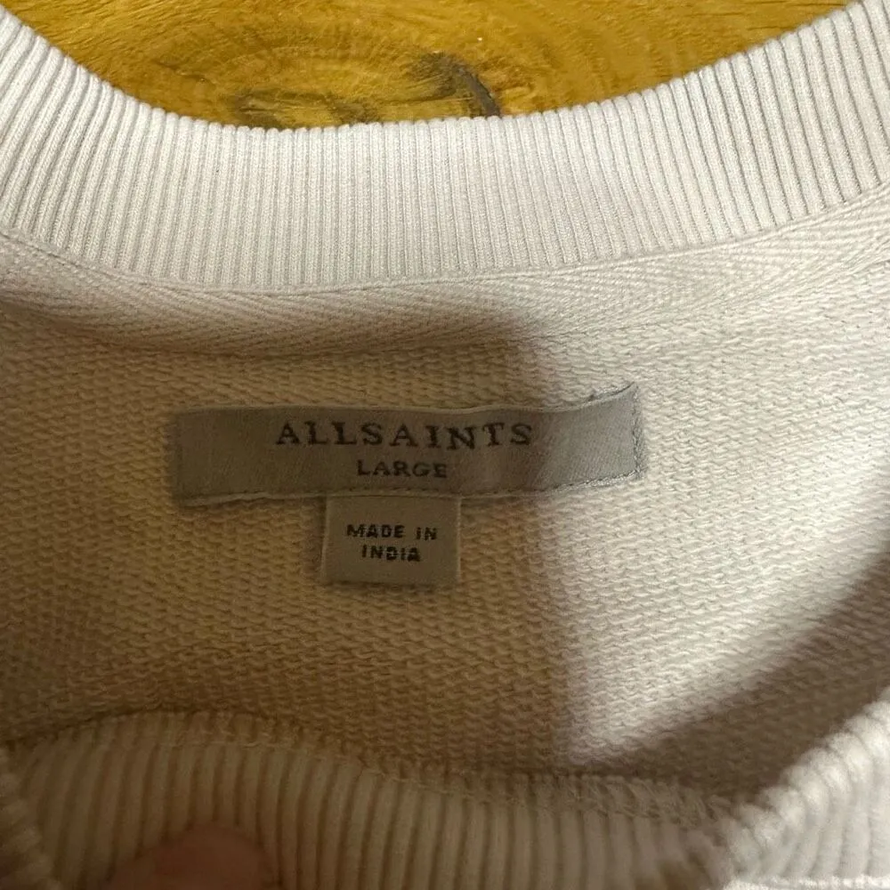 Allsaints textured animal print pullover sweatshirt large - Image 3