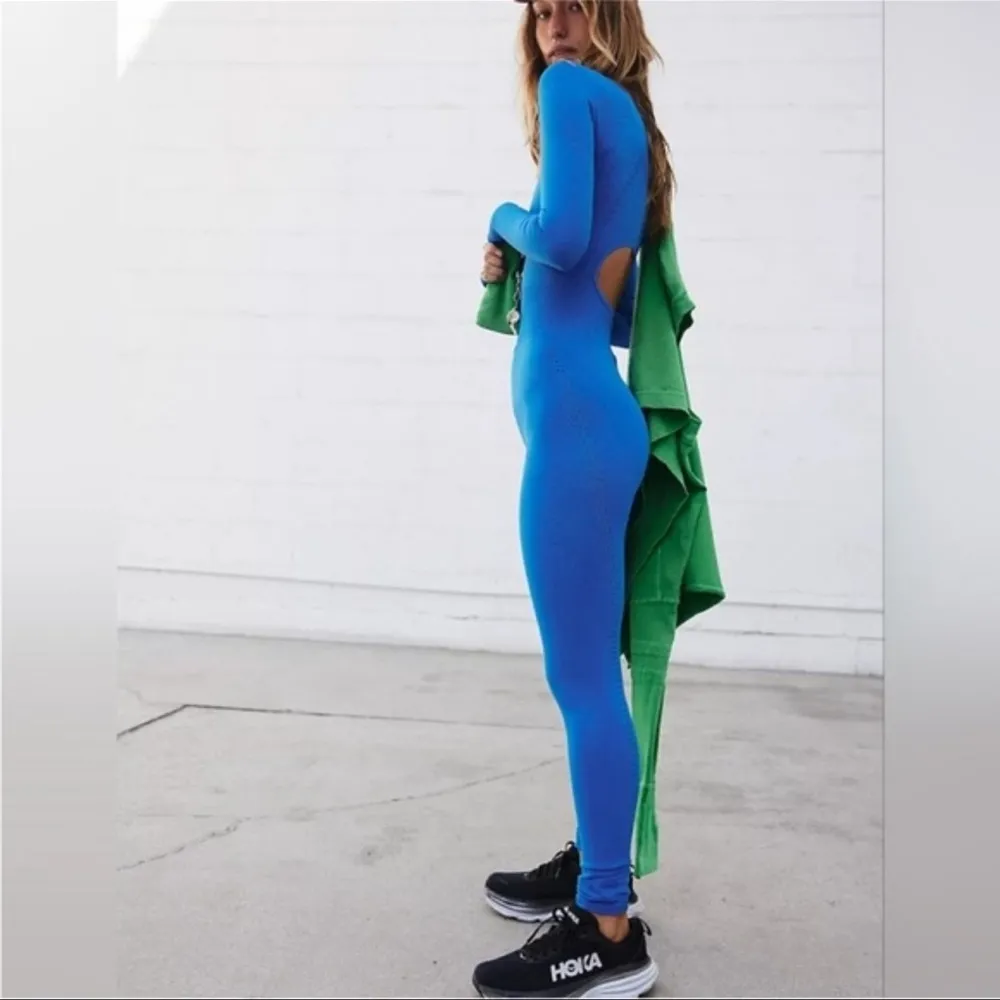 Free People Movement GOOD KARMA LONG SLEEVE ONESIE COBALT  XS/S - Image 2