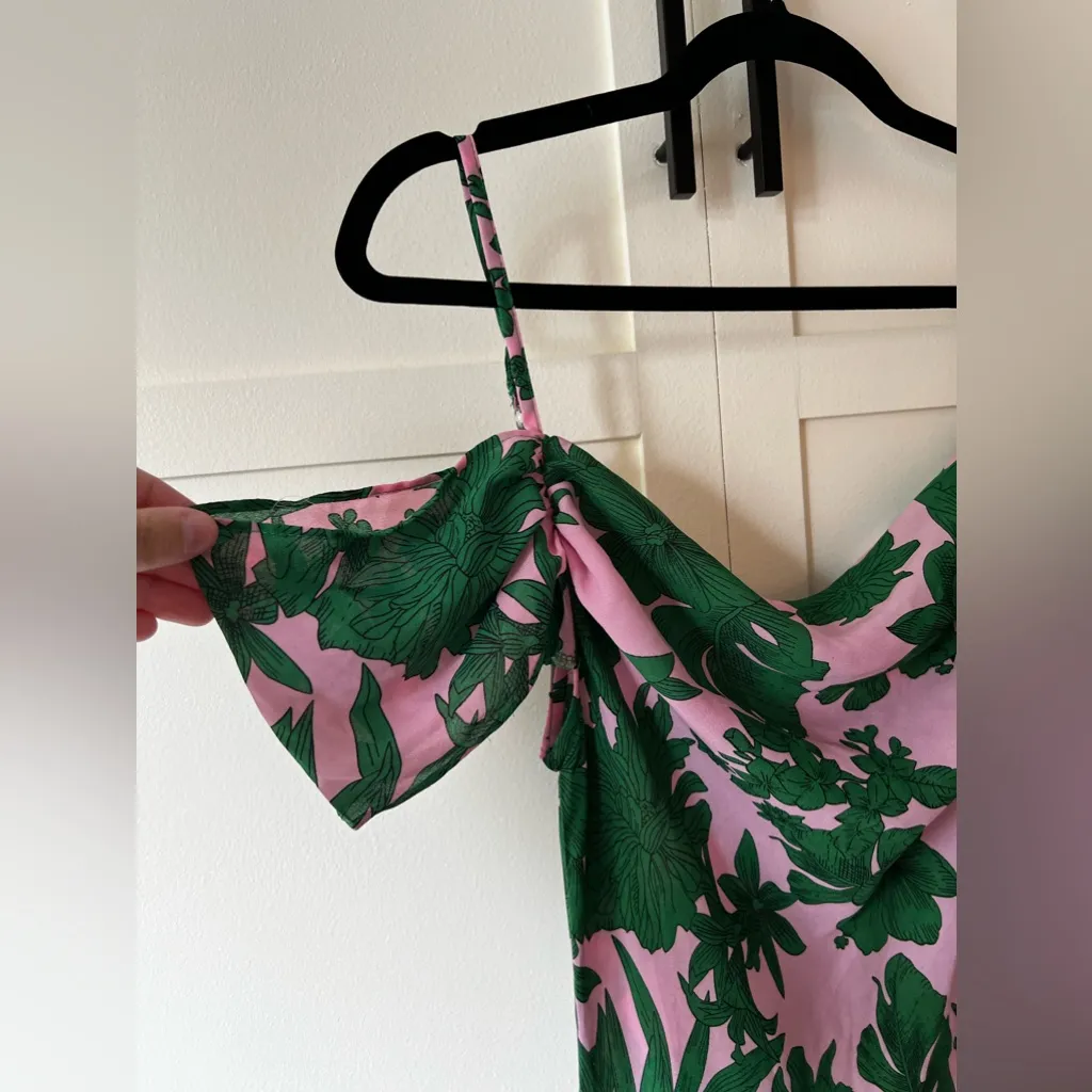 Club L London Long Green & Pink Maxi Dress - Image 7