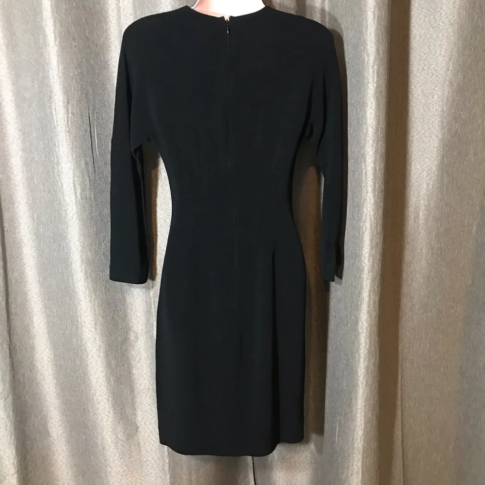 Prada Black Nero Pleated Long Sleeve Simple Dress - Image 5