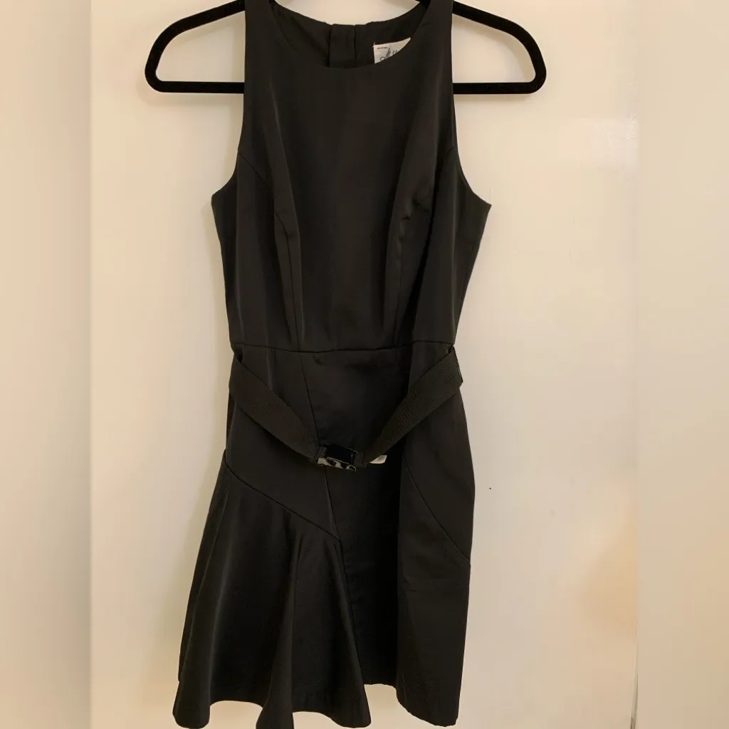 Milly, Black Belted Midi Dress - Image 3