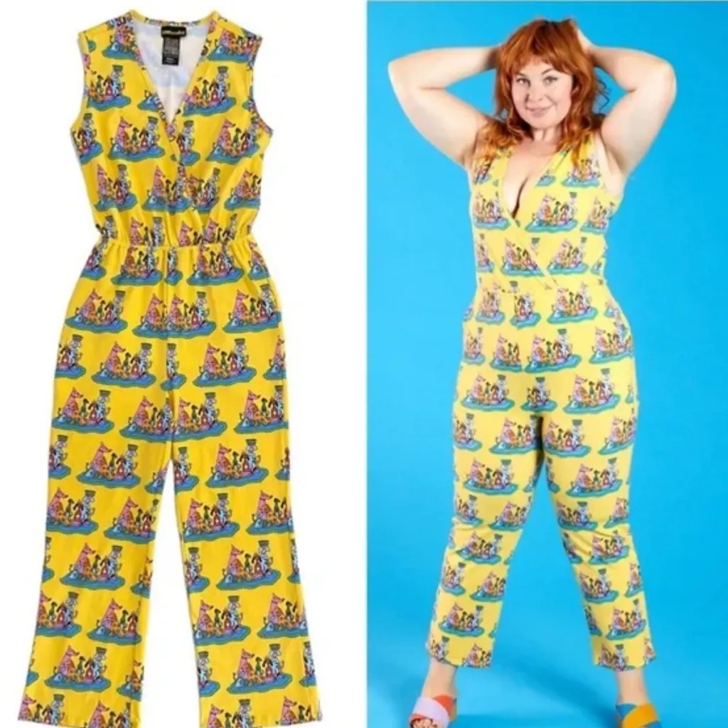 Rare Nooworks Sonny Suit one-piece jumpsuit in a yellow "Dog Party” size 4X - Image 2