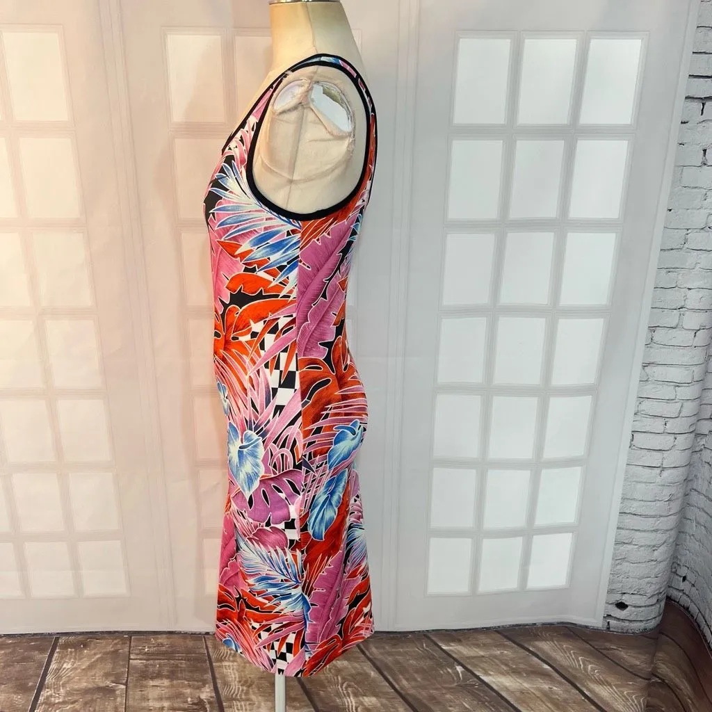 Nike hyper femme tropical print sleeveless bodycon athletic midi dress size smal - Image 10