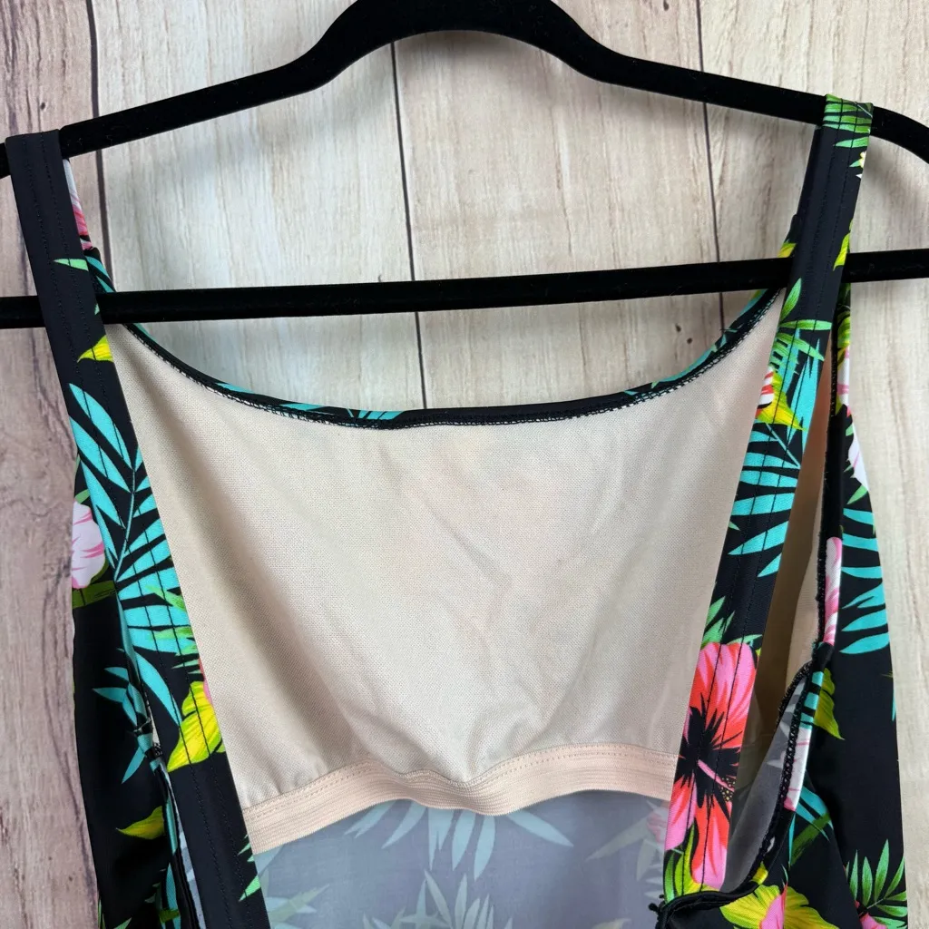 Islander Tropical Floral Women's One Piece Black Size 16 - Image 5