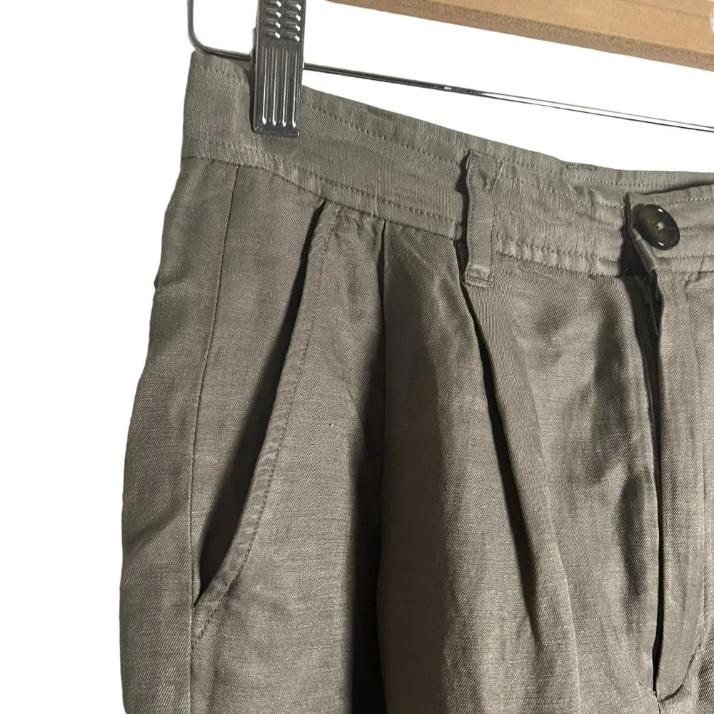 Anine Bing Carrie Pleated Wide Leg Linen High Waist Trouser Pants Size XS - Image 7