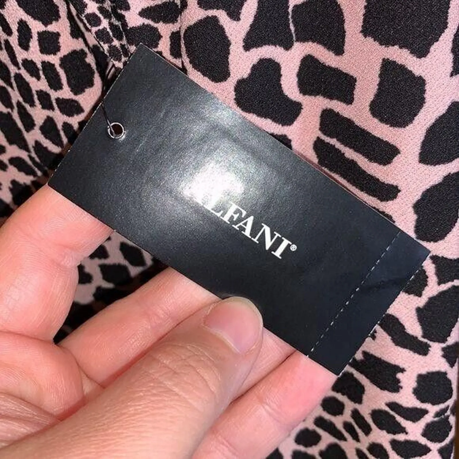 Alfani Womens Stretchy Animal Cheetah Print Sheath Dress Pink Black Large NWT - Image 9