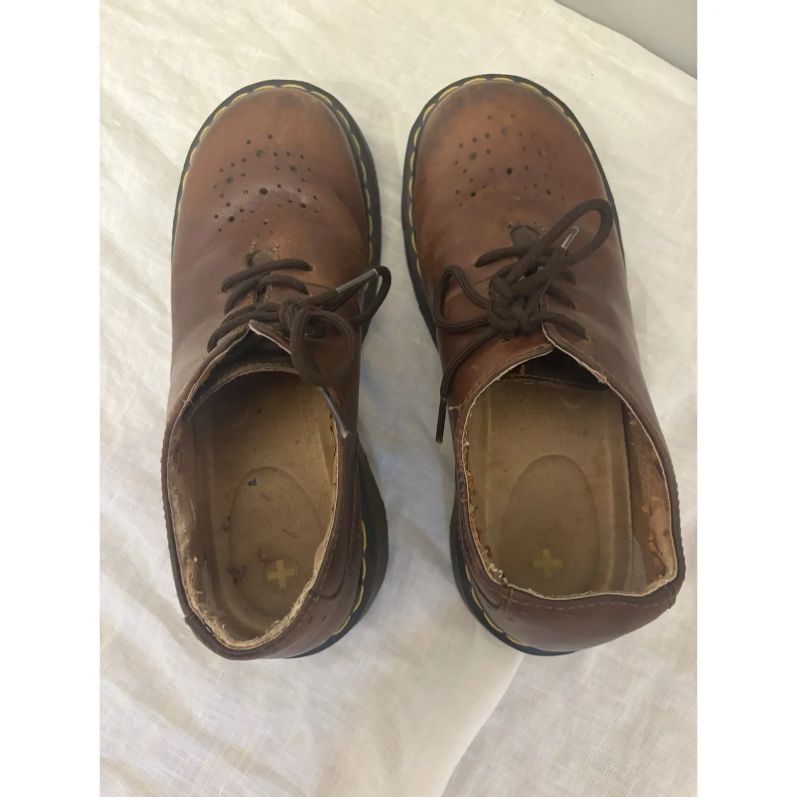 Dr. Martens 3B42 Brown Leather Platform Wingtip Oxford Creepers Women’s Size 8 - Image 7