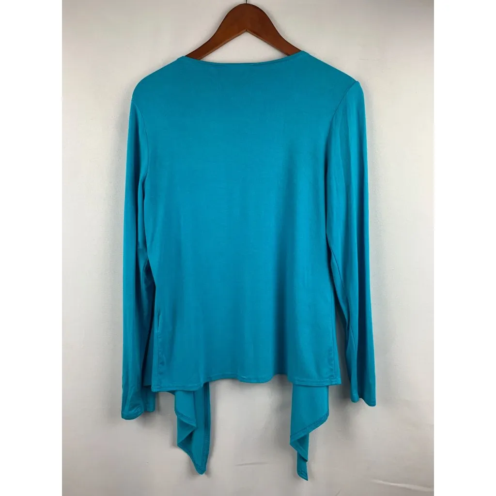 Liz Lange Turquoise Open-Front Cardigan XS Rayon & Spandex Blend - Image 4