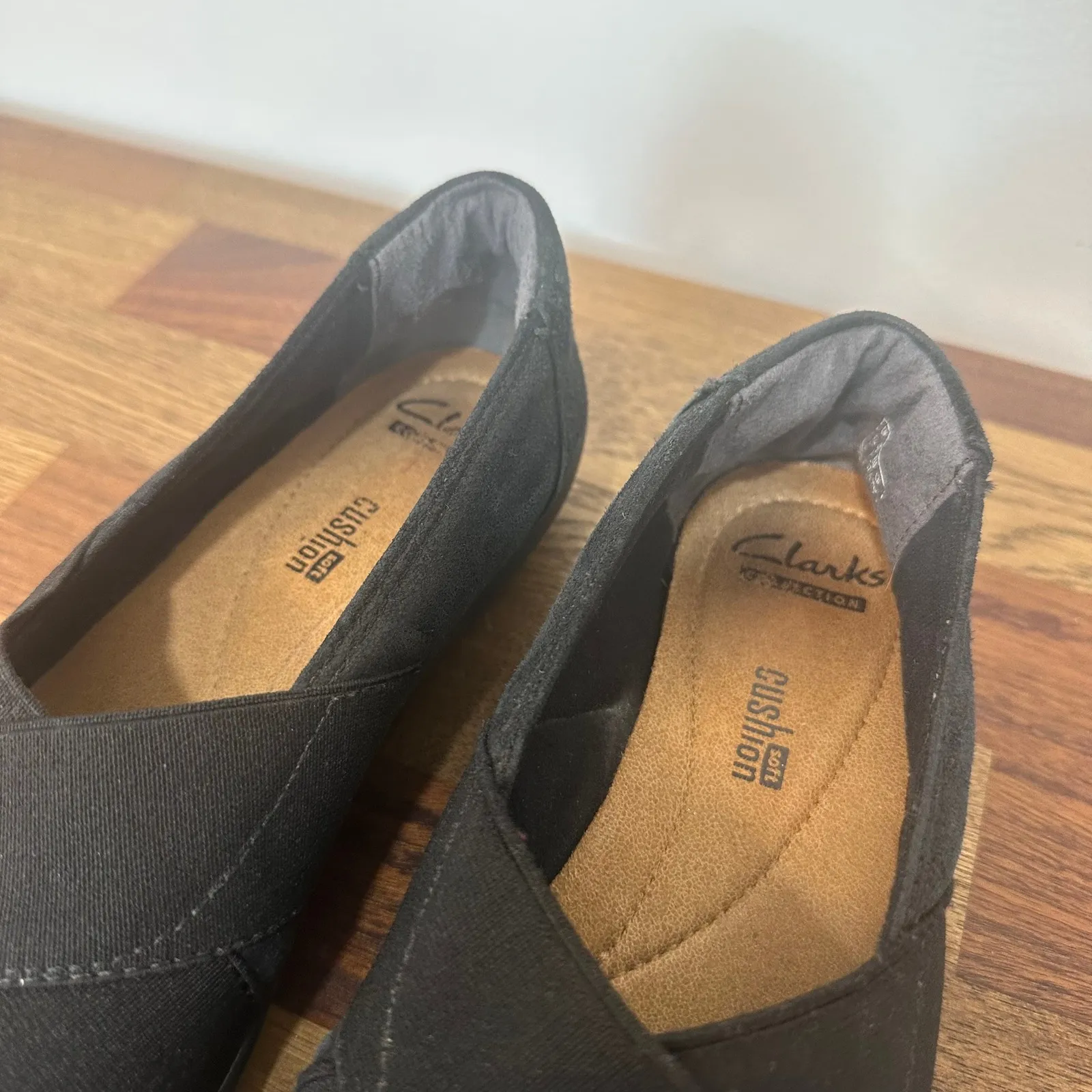 Clarks Womens Sneakers 7 Black Loafers Oil Suede Medora Jem Loafer Slip On - Image 3