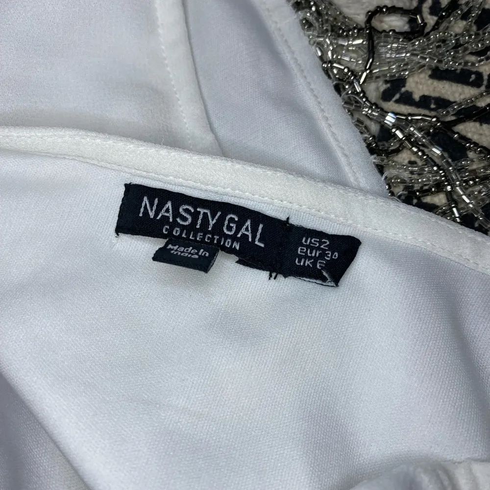 Nasty Gal Festival Bedazzled Tassel Spaghetti Strap Crop Top, Size 2 - Image 5