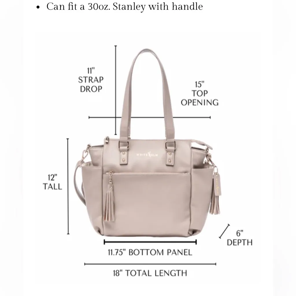 White Elm Gemini Mini Bag Purse Convertible Backpack Travel Caramel Vegan Brown - Image 15