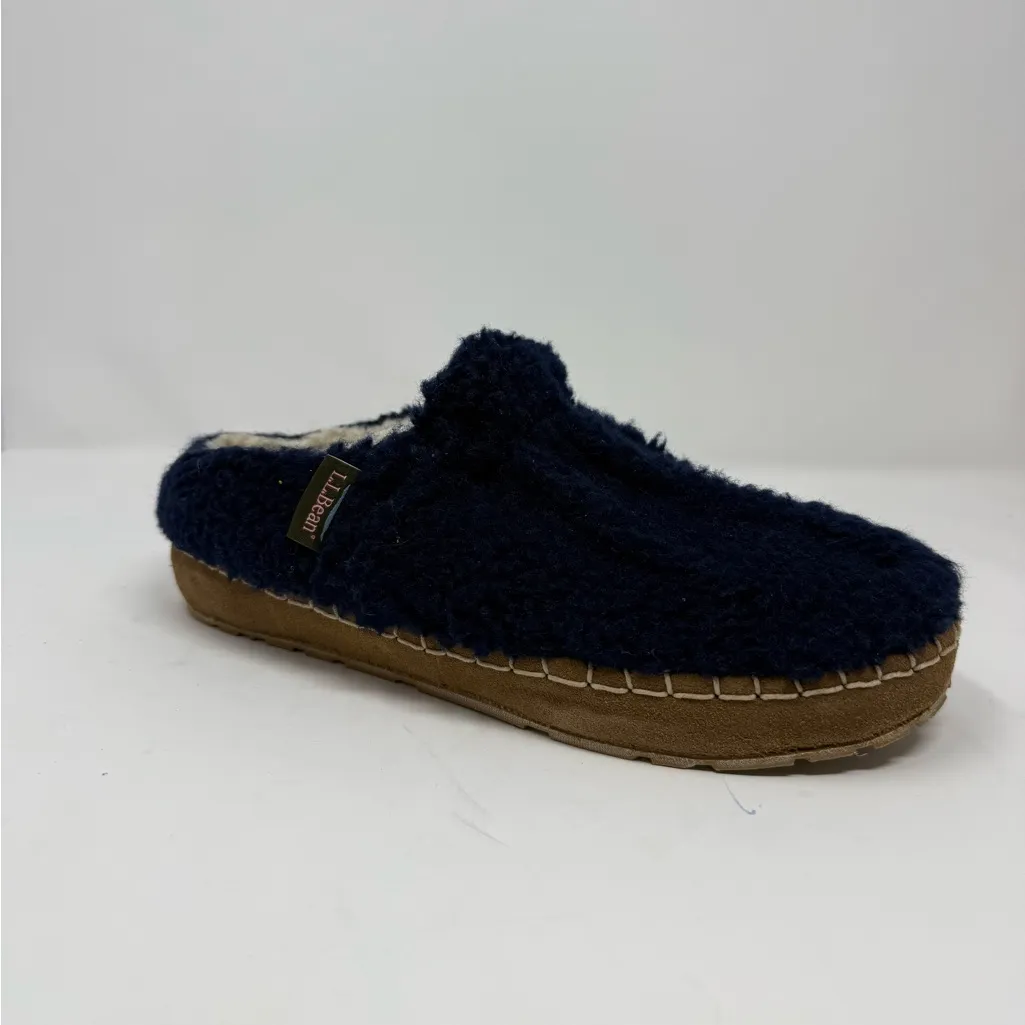L.L. Bean Cozy Slide Fleece Slippers Size 7 Blue - Image 3