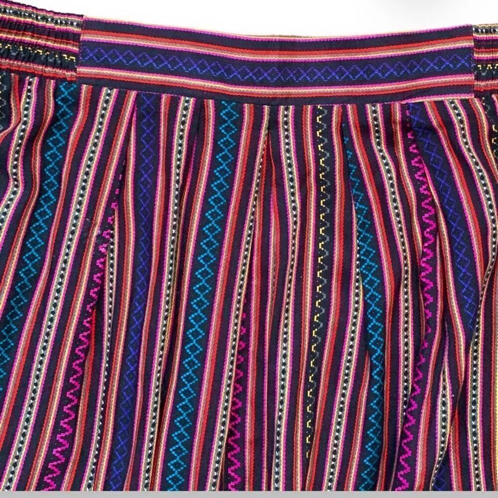 Vintage Maggie McNaughton Skirt Black Multicolor Abstract Southwest Aztec Art Black Size 24W - Image 2