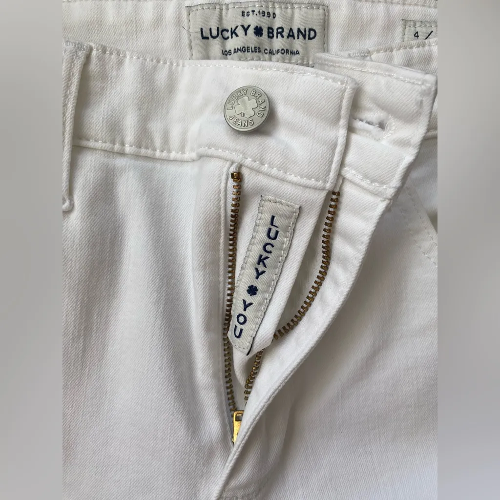 Lucky Brand Bridgette High Rise Skinny Jeans White Size 4/27 - Image 3