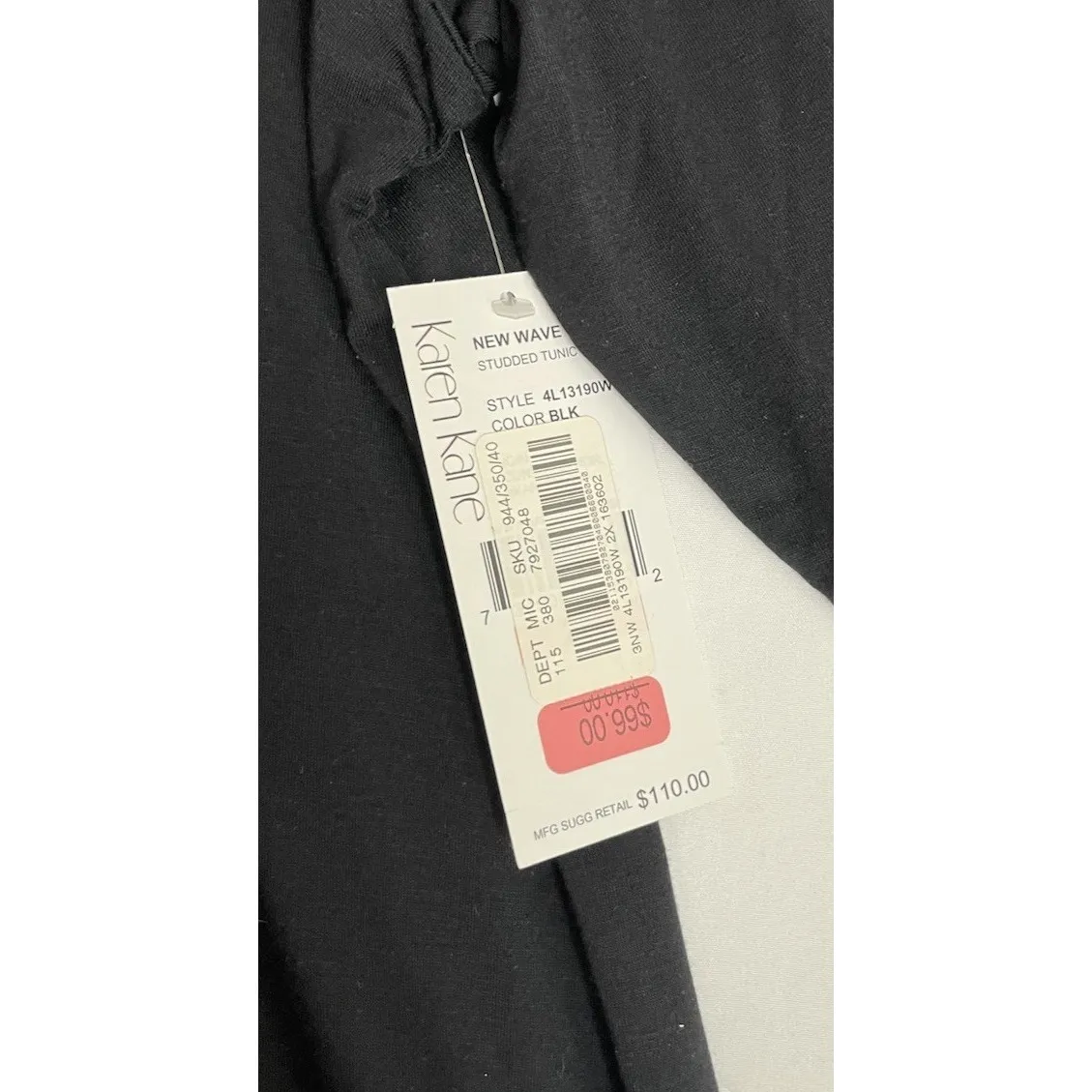 Karen Kane Womens 2X Black Studded Tunic Top Blouse Career Going Out Classic NEW - Image 4