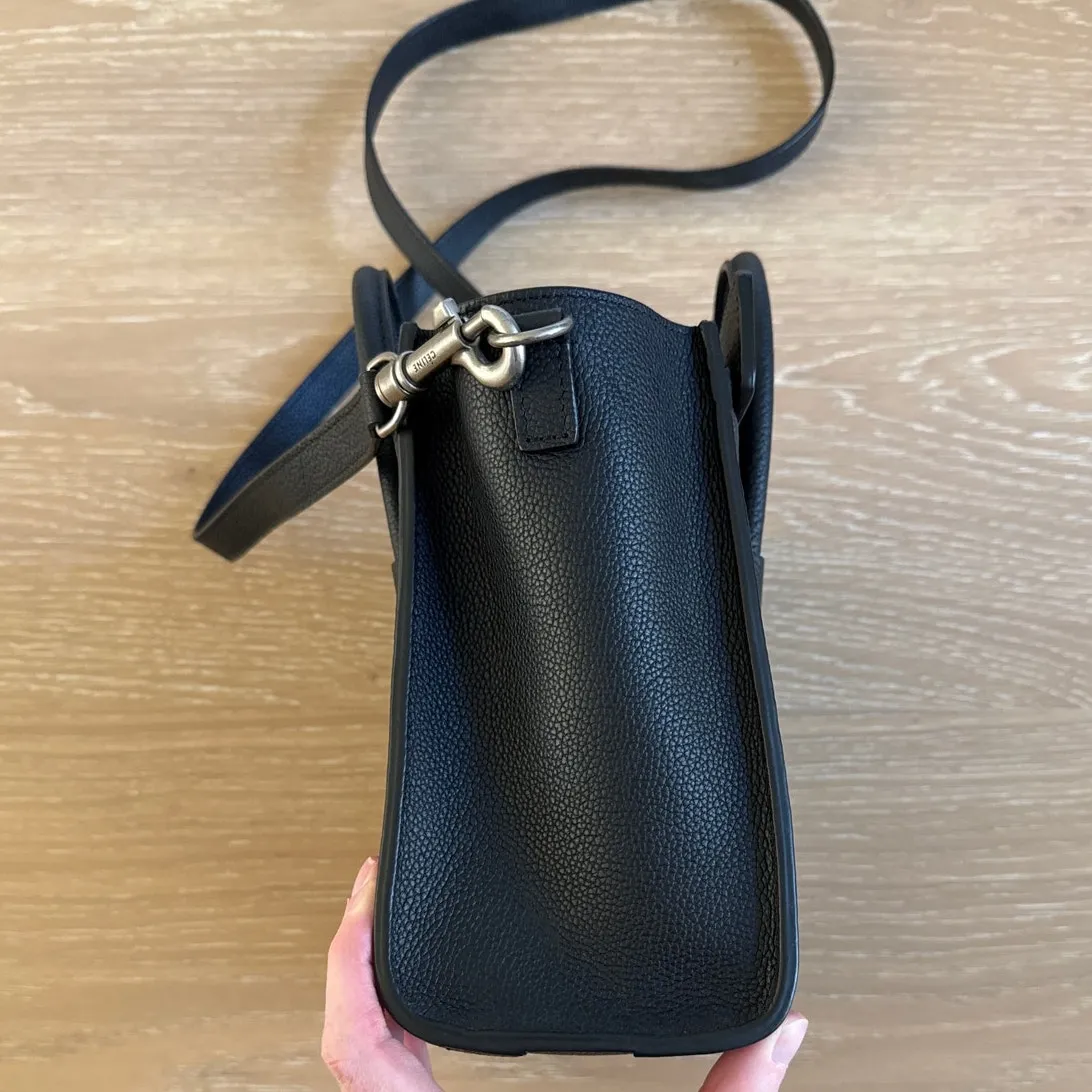 Celine Luggage Tote Bag Leather Size Nano Black Silver - Image 3