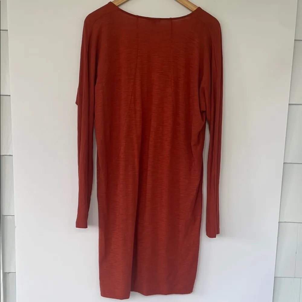 Lilla P Women’s Rust Terracotta Long Sleeve Dress Jersey Knit Pima Modal Blend Orange Size M - Image 10