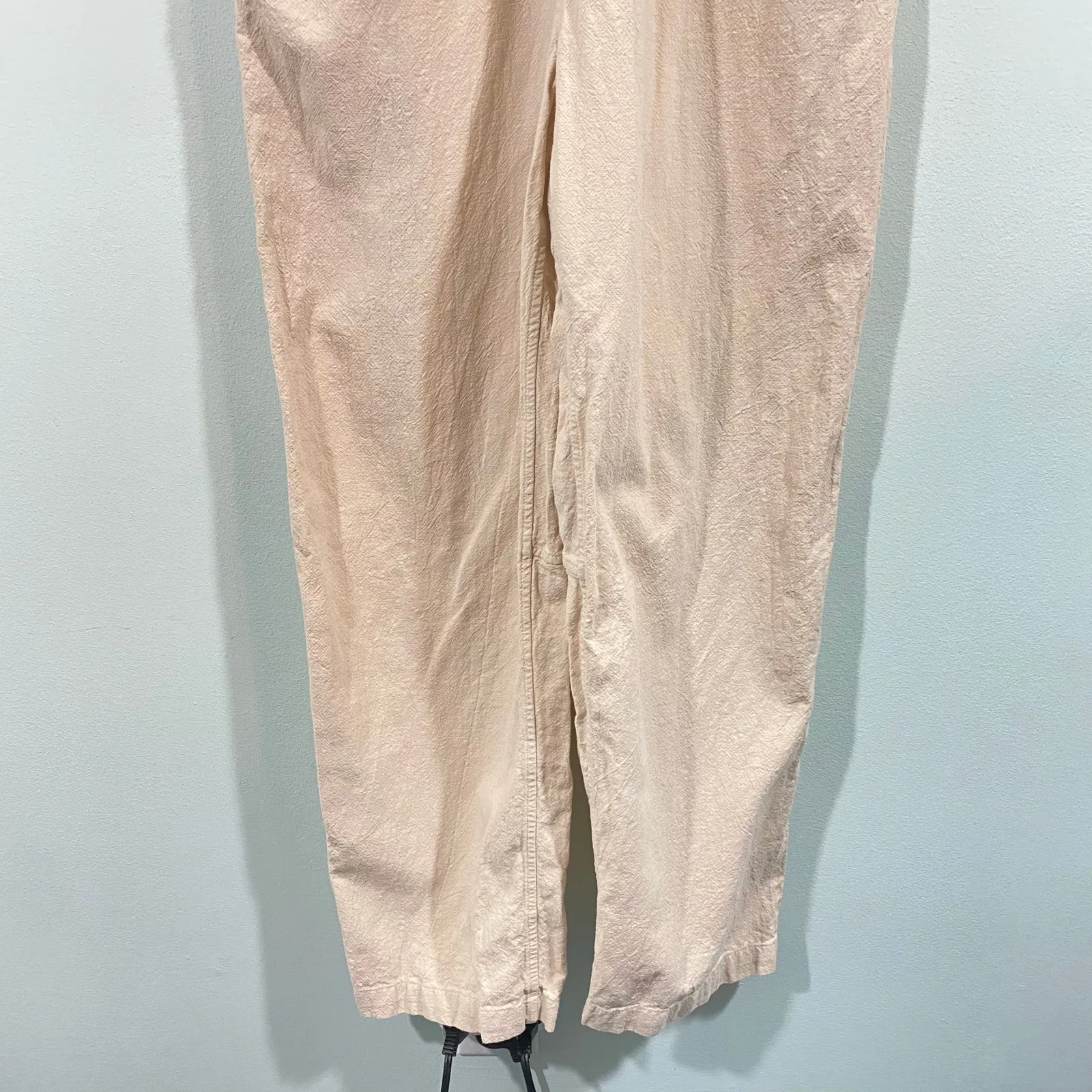 & Other Stories Women Beige Asymmetrical Linen Blend Jumpsuit Size US 4 - Image 6
