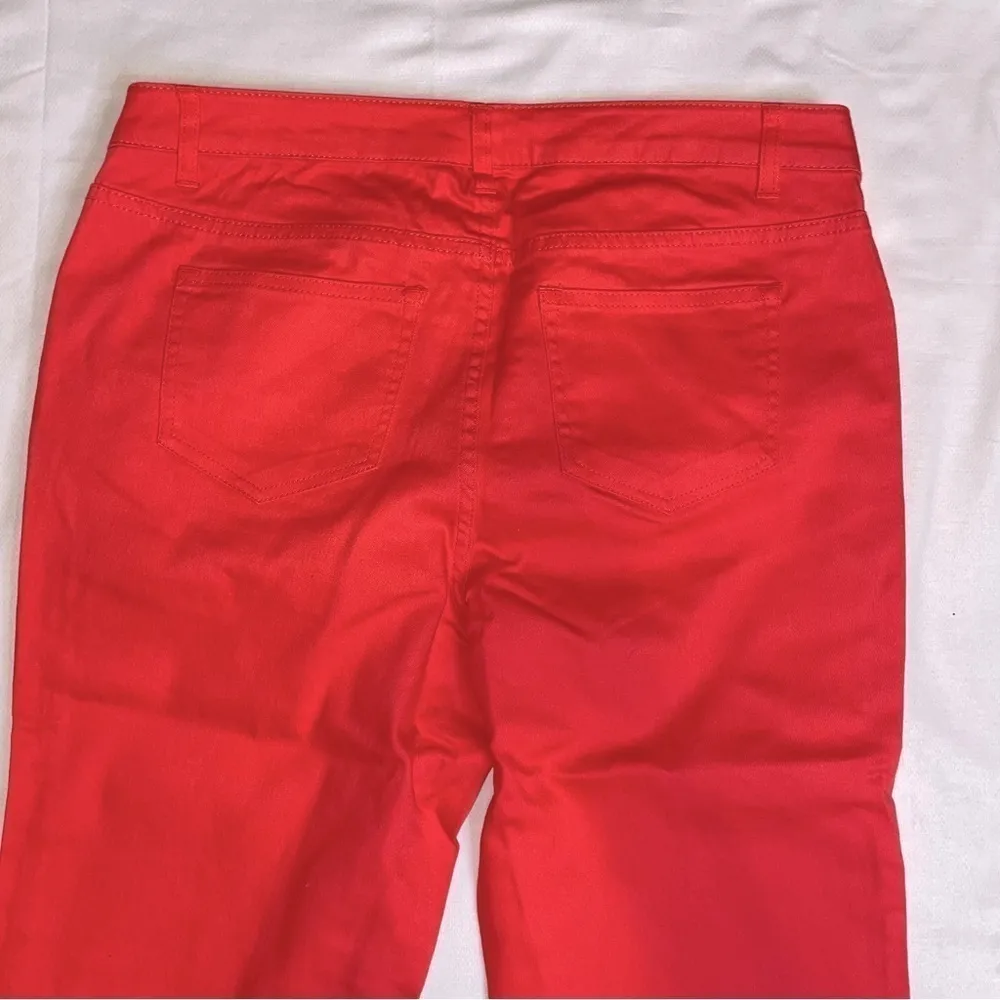 Plus Size 14W Coral Red Slim Fit High Rise Stretch Jeans New Summer Pants - Image 5