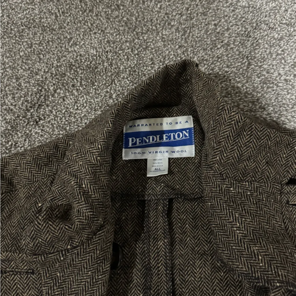 Pendleton Long Cape Brown One Size Vintage 100% Wool USA Made - Image 3