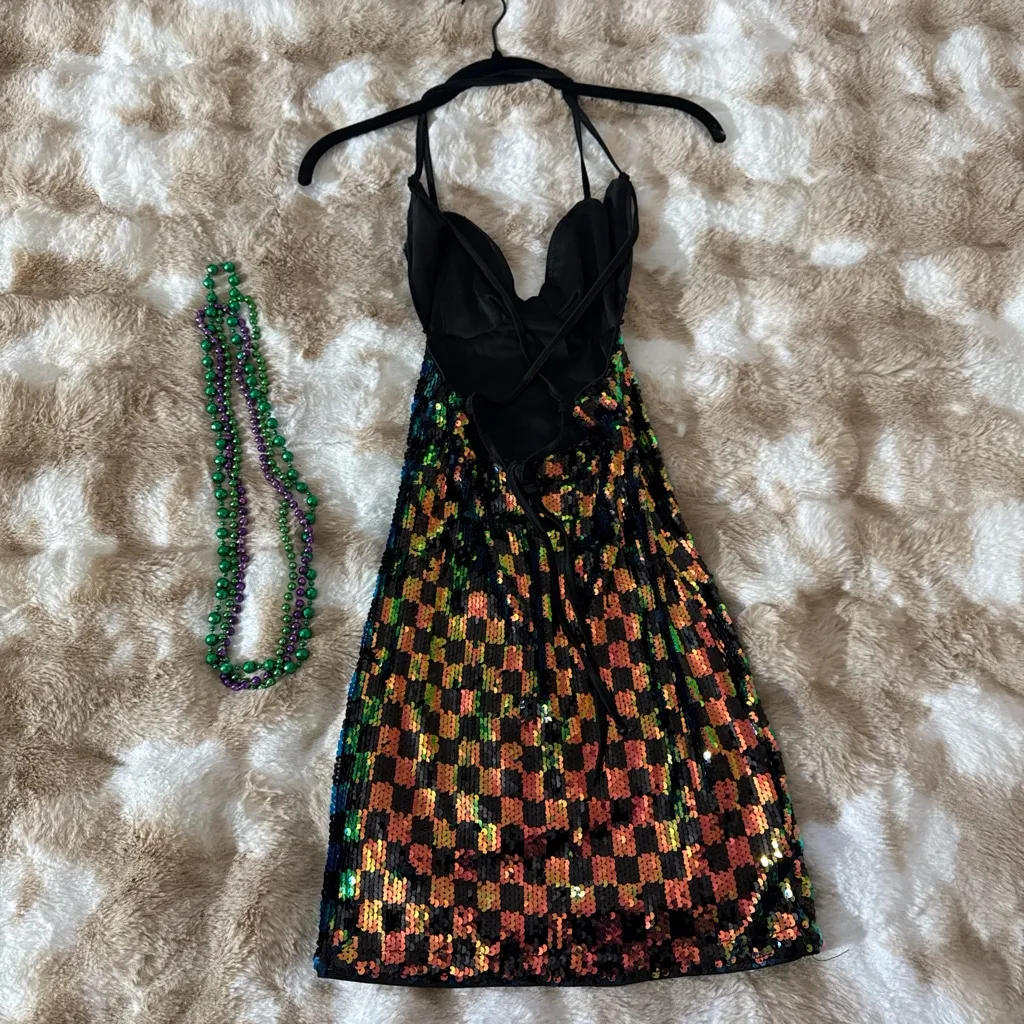 Multicolor Sequin Dress Black Size XS - Image 2