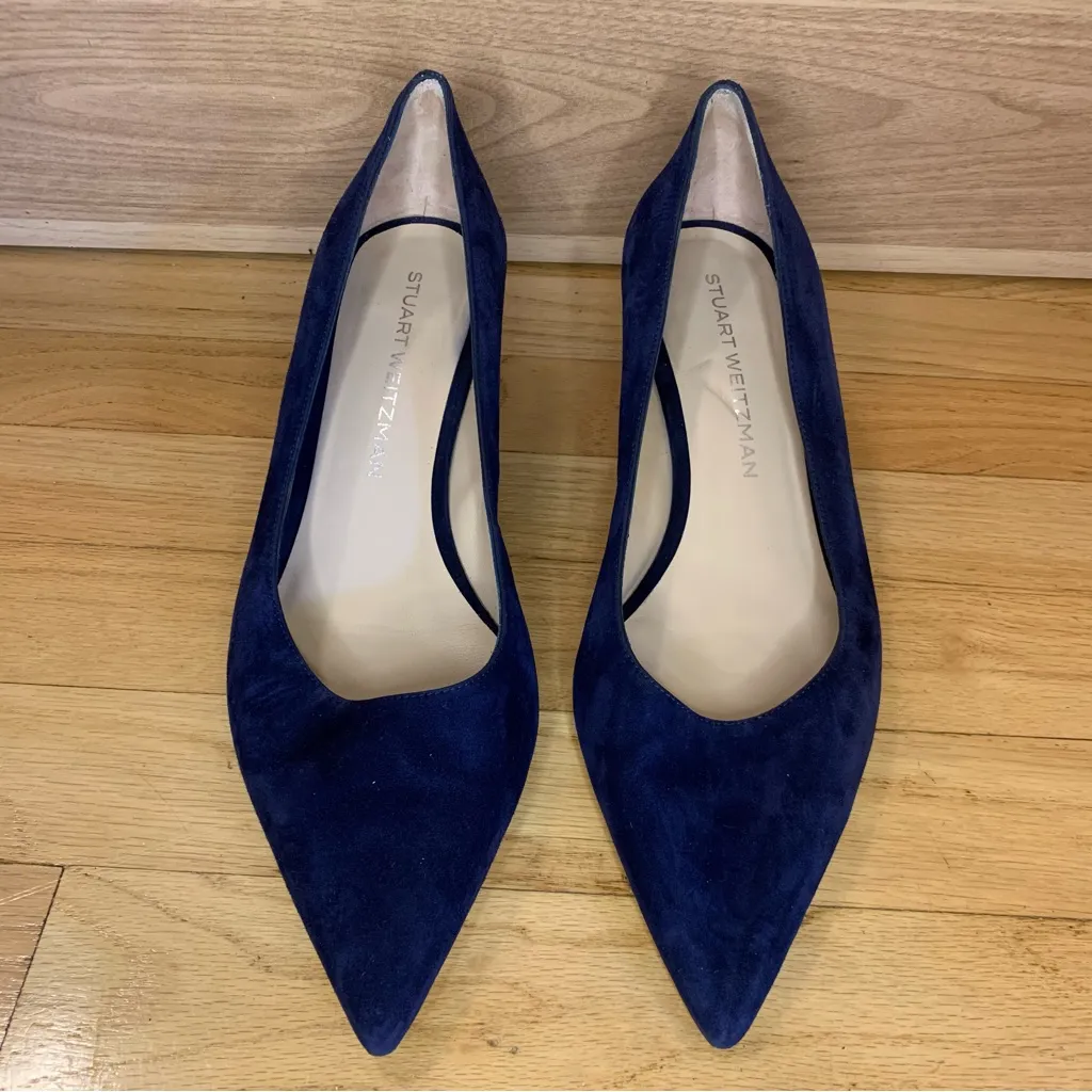 Stuart Weitzman Blue Velvet Pumps - Size 9.5 - Image 3