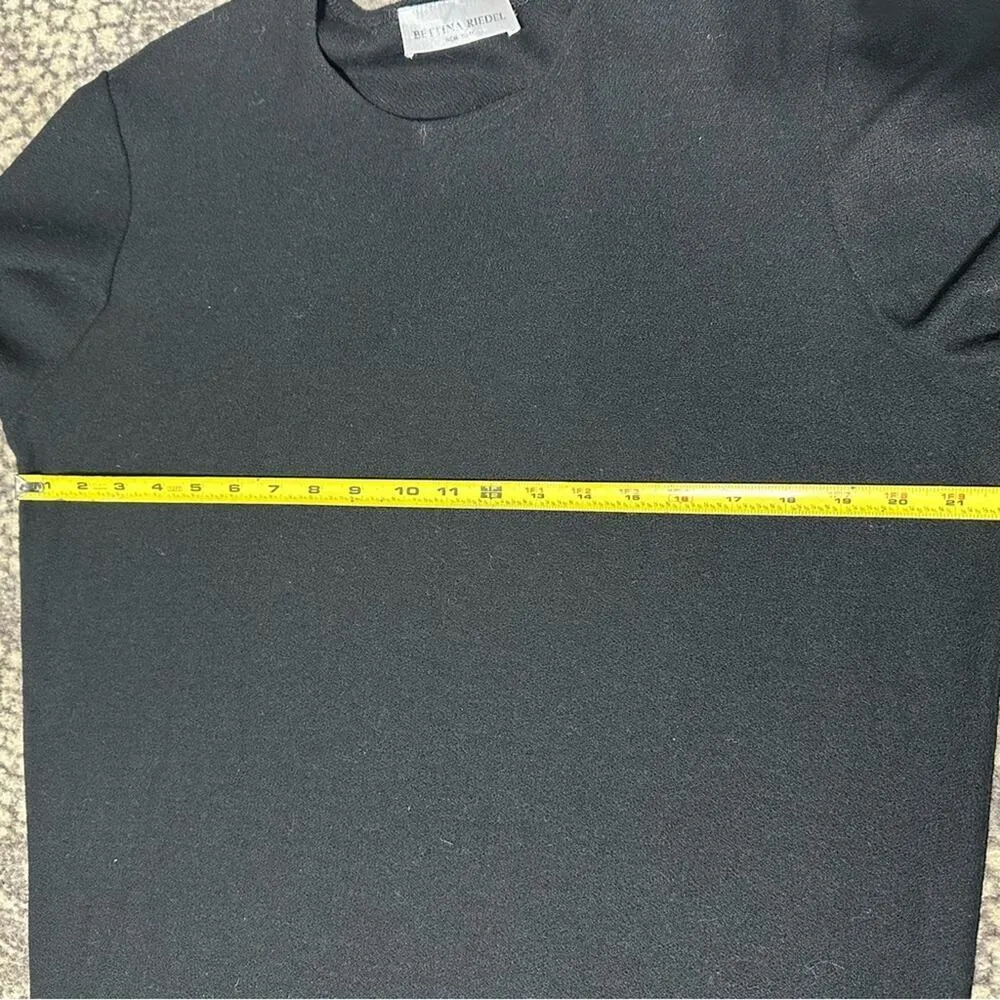 Bettina Riedel NY Vintage Women’s Size M Black Wool Long Sleeve Crewneck Dress Size M - Image 9