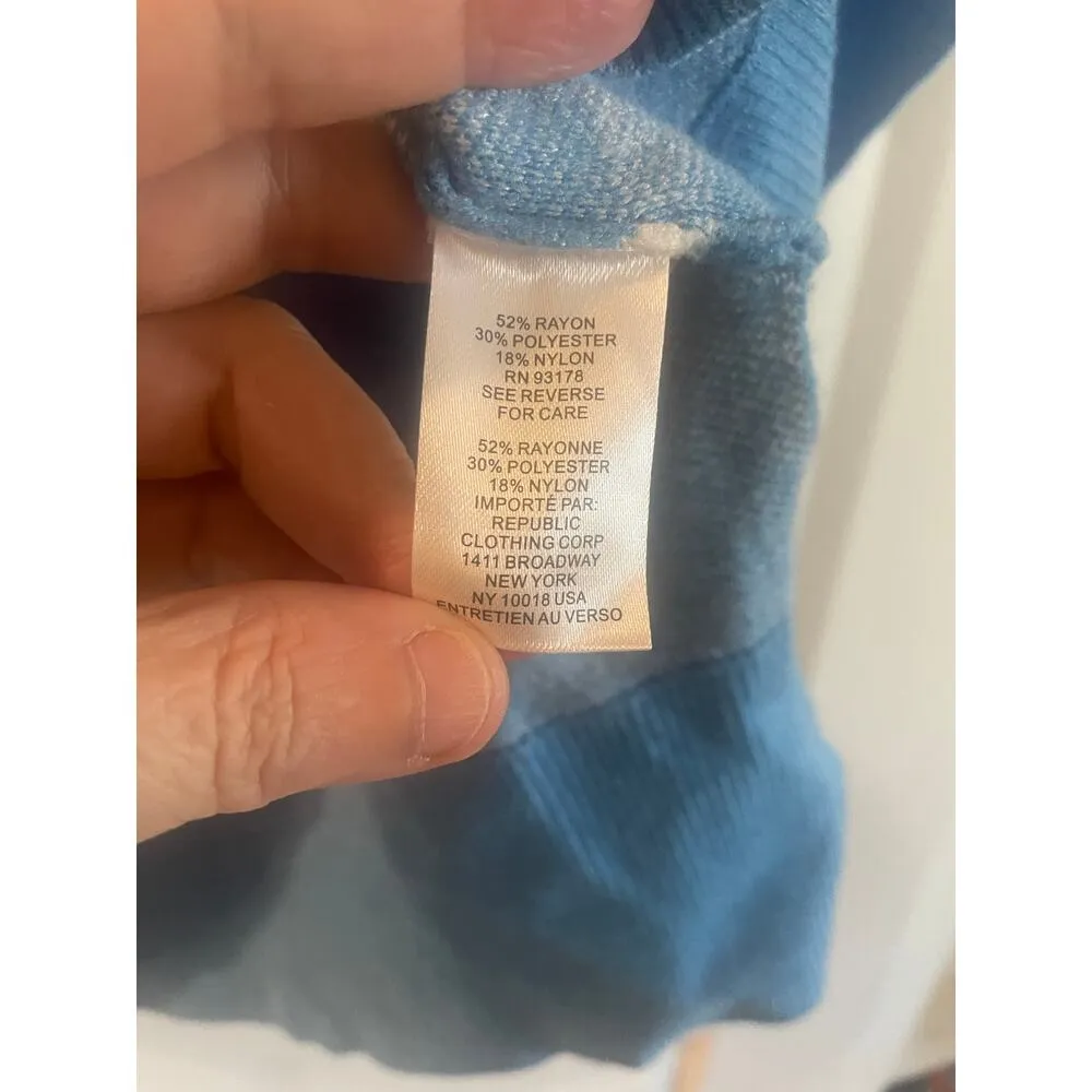 Workshop Republic Clothing Sz Sm Striped V-Neck Pullover Sweater - Image 4