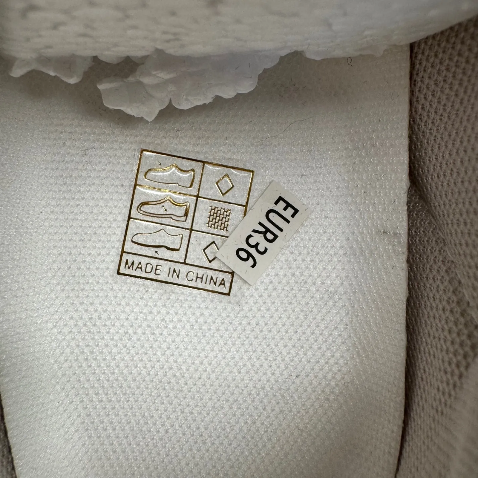 White and Grey Suede Casual Sneakers Euro Size 36 - Image 3