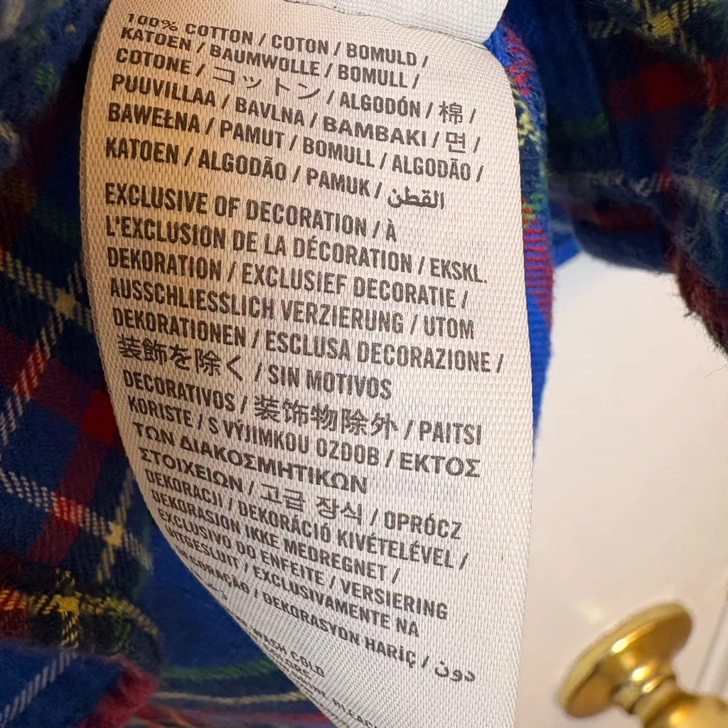 Abercrombie & Fitch Blue Plaid Button Down Shirt Heritage Prep Casual M - Image 5