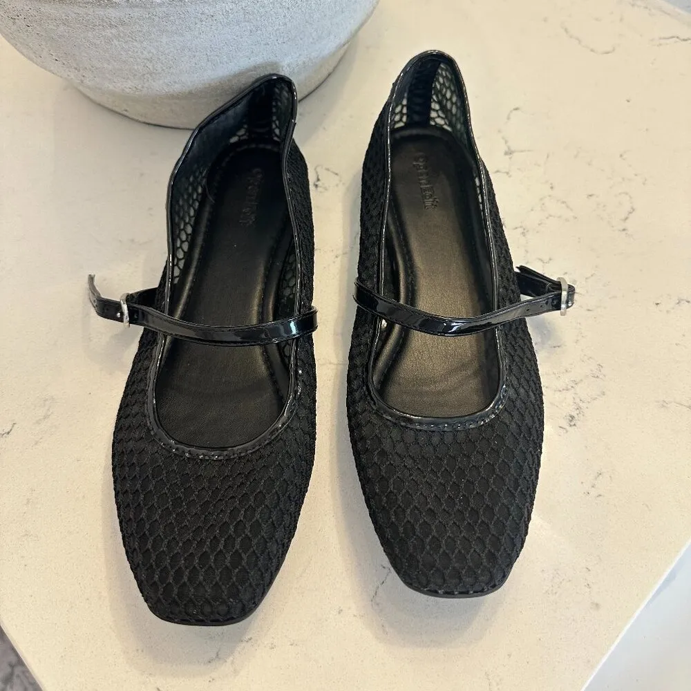 OPEN EDIT Desi Mary Jane Mesh Flat in Black Size US 8.5 - Image 3