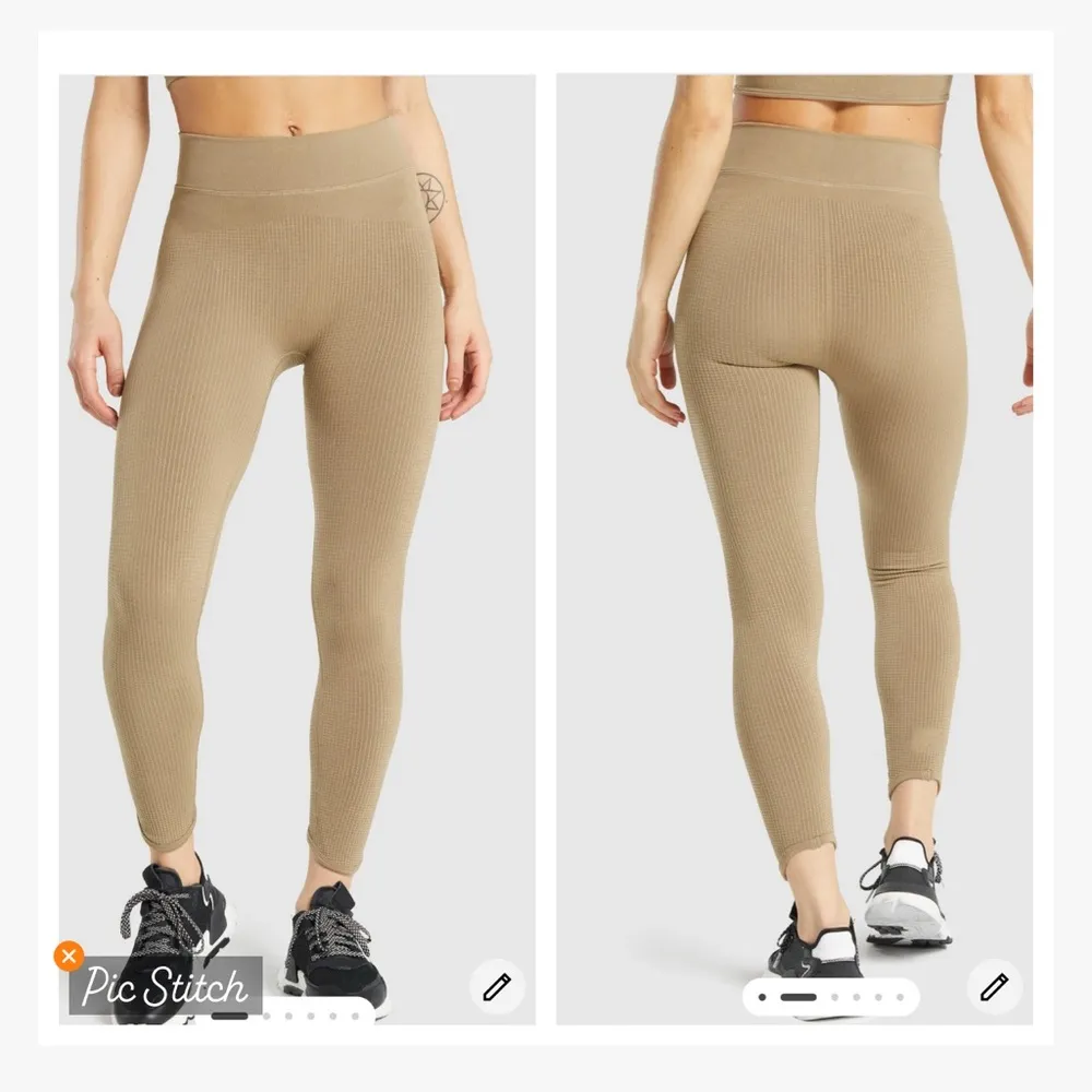 Gymshark Pause Waffle Knit Seamless Leggings Brown - Image 6