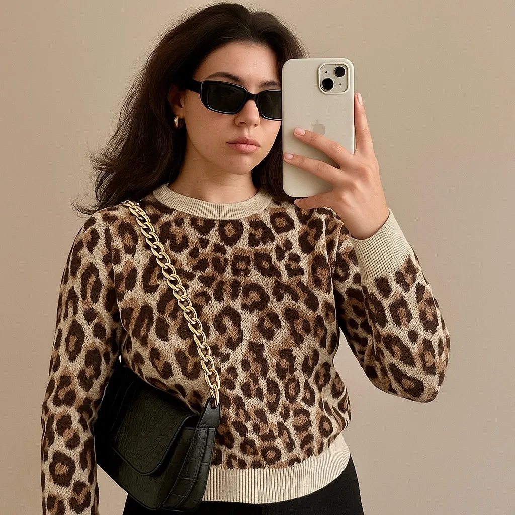 A New Day Leopard Print Crewneck Sweater Small – Baddie / Mob Wife Chic - Image 13