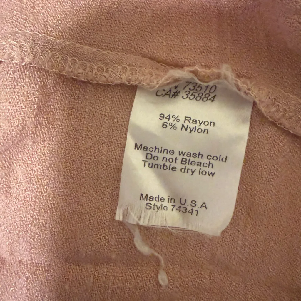 Uncle Frank Blush Pink Pocket Dress XL Made in USA - Image 4