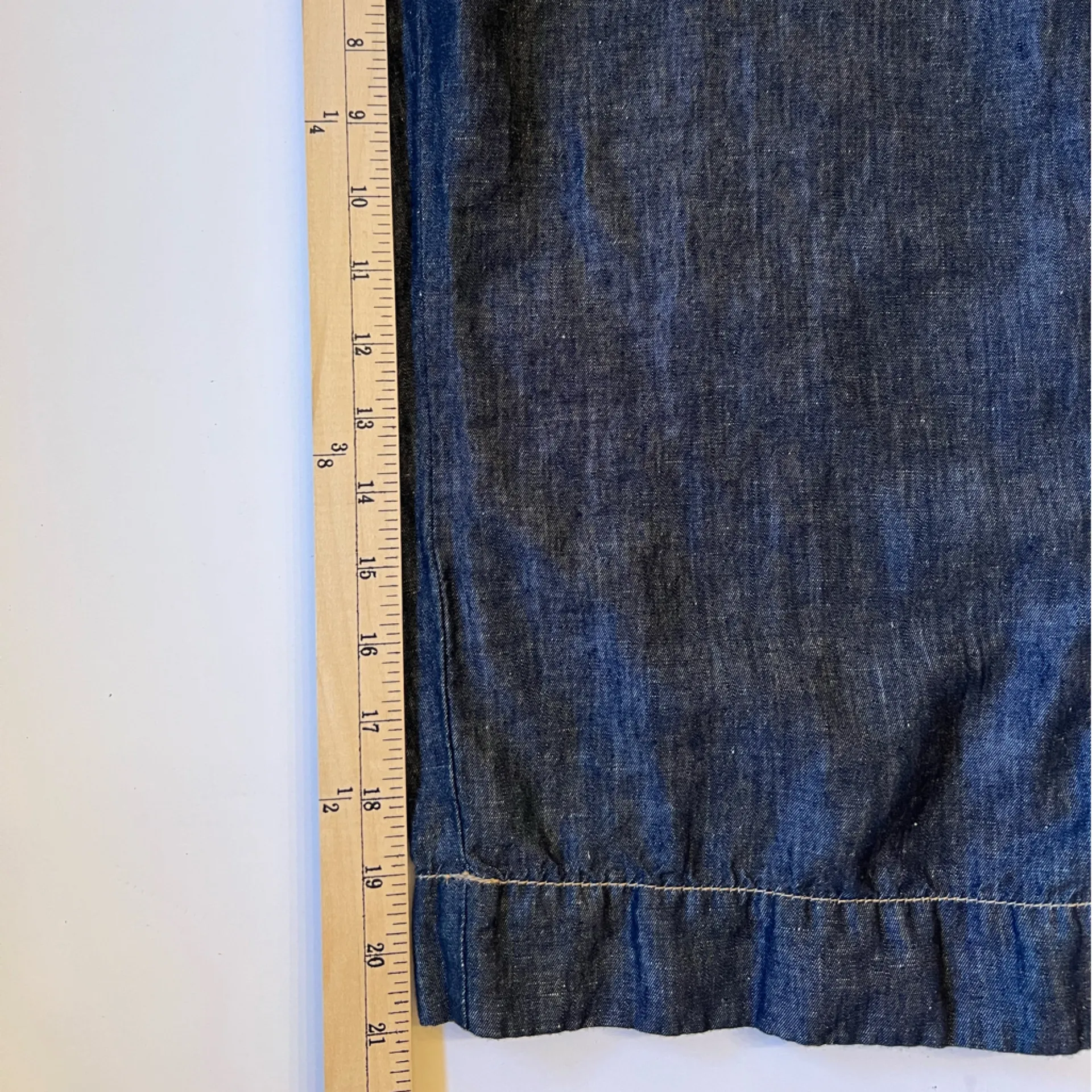 Talbots Straight Leg Lightweight Linen Blend Cropped High Rise Coastal Jeans 12P - Image 12