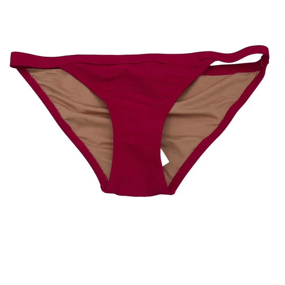 New J. Crew Fuchsia Pink Ribbed Hipster Bikini Swim Bathing Suit Bottom Small - Image 2