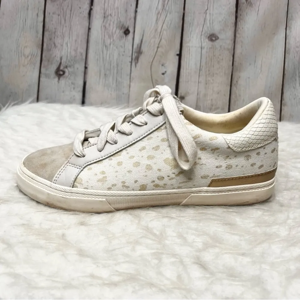 A New Day Madison White Animal Print Faux Suede Sneakers 9.5 - Image 7