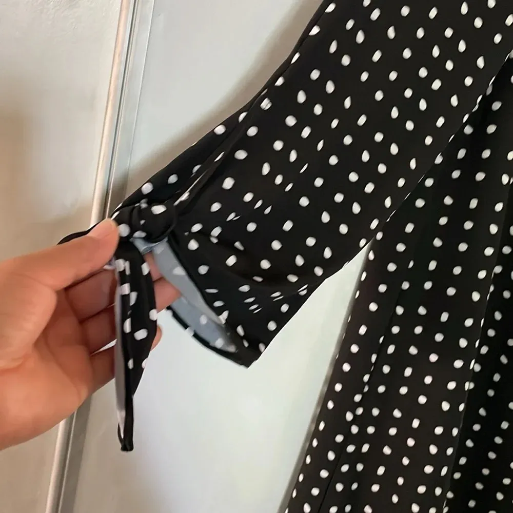 Tahari Black and White Polka Dot Dress Size 12 NWT - Image 2