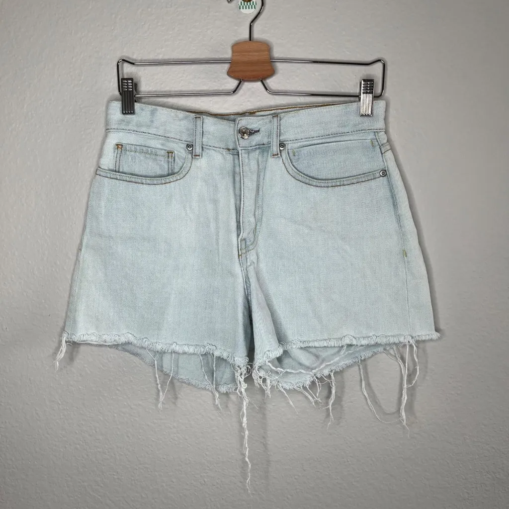 Quiksilver Womens Light Wash Cotton Frayed hem Denim Shorts Size 27 skater - Image 5