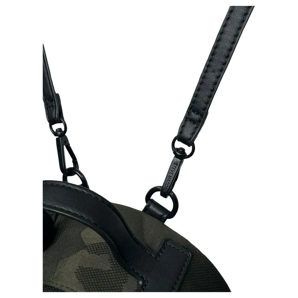 New Steve Madden Backpack Crossbody Camouflage Convertible Purse Black Green - Image 5