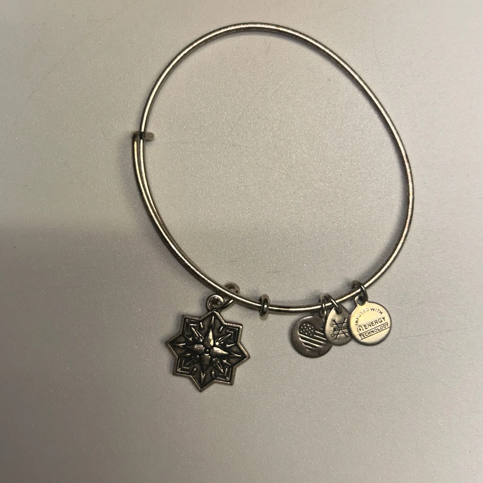 Alex and Ani Silver-Tone Bangle Bracelet 2017 Healing Love - Image 4