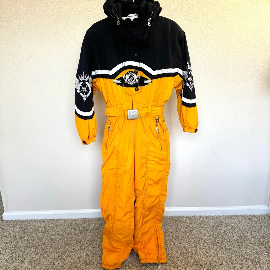 Vintage BOGNER Markus Wasmeier Ski Suit Yellow Size 8 - Image 4