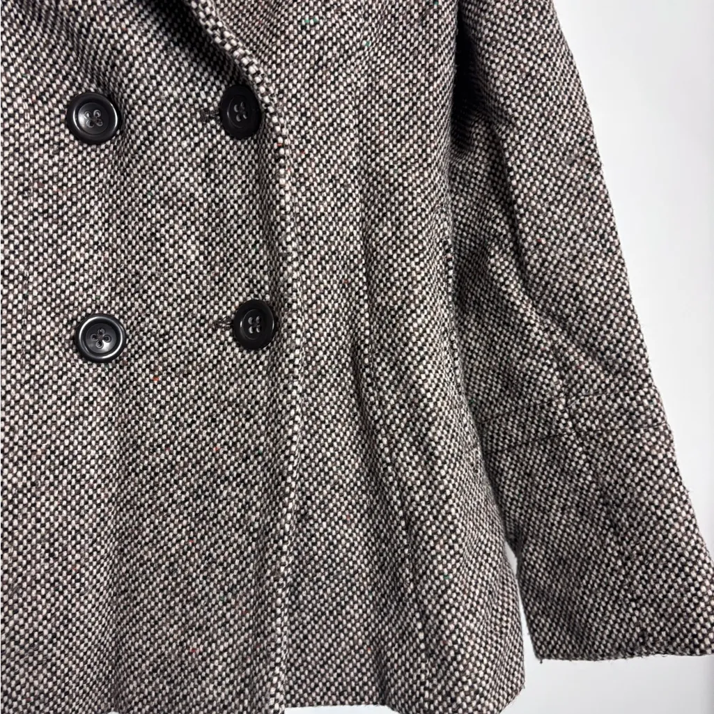 Croft & Barrow Brown Tan Wool Pea Coat Double Breast Jacket - Image 5