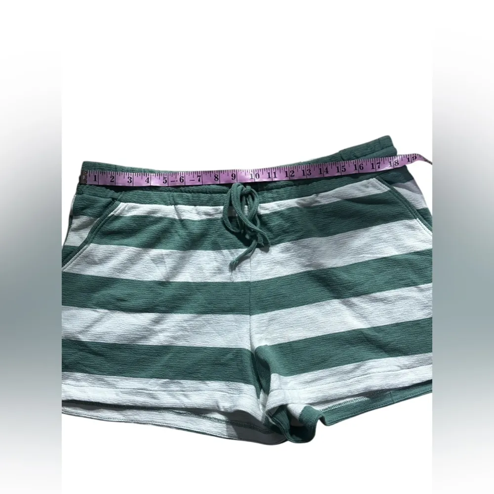 Maurice’s NWT Mid-rise Sage  and White Striped Shorts Drawstring Waist Confy - Image 6