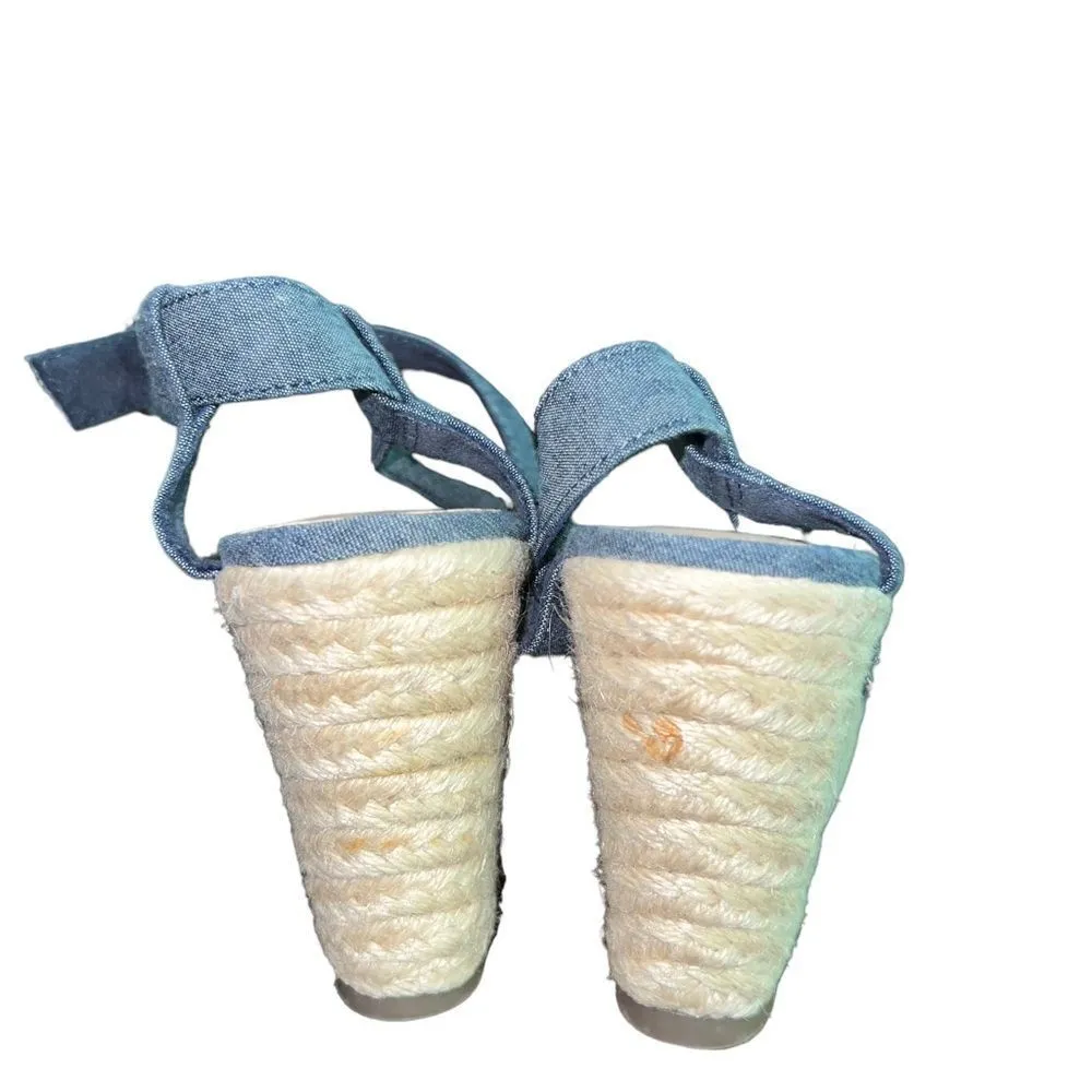 Gap denim and jute wedge sandals with ankle straps women’s size 9 - Image 2