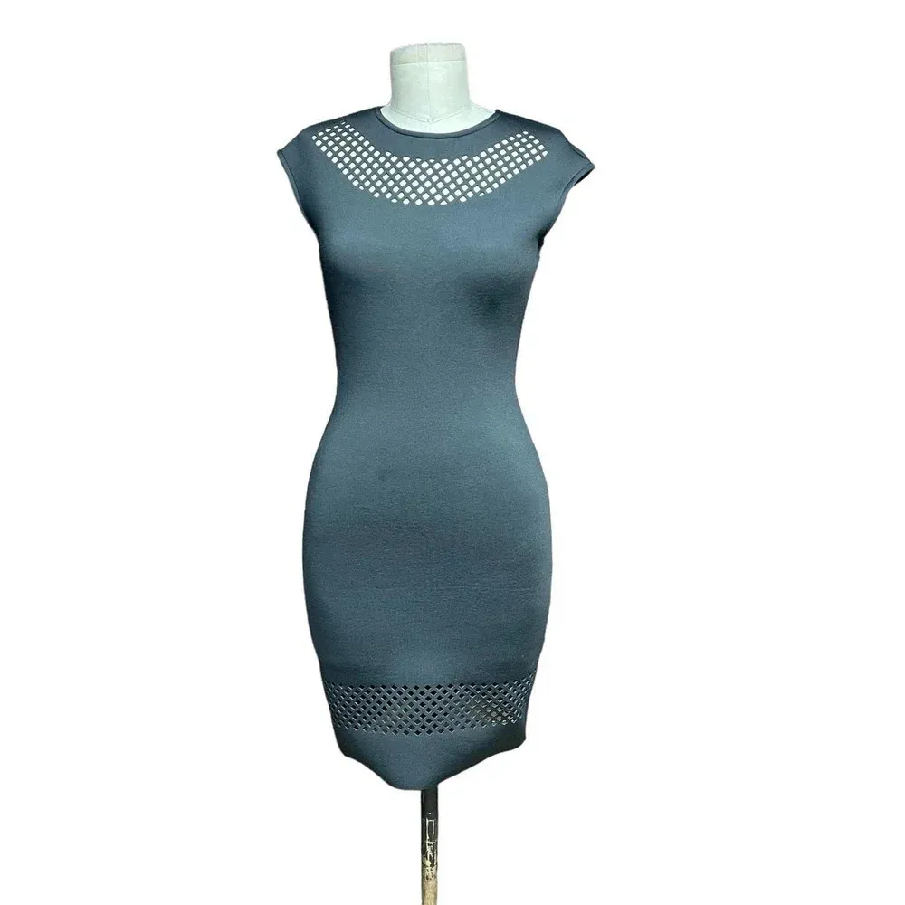 Torn by Ronny Kobo Morgan Laser Cut Dress Black Size‎ XS - Image 3